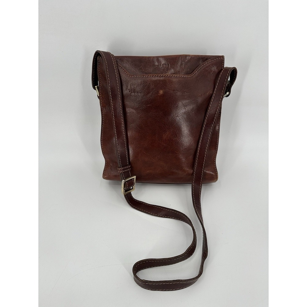 Vintage Giudi Italian Bag Brown Leather Bucket Crossbody‎ Boho Rustic